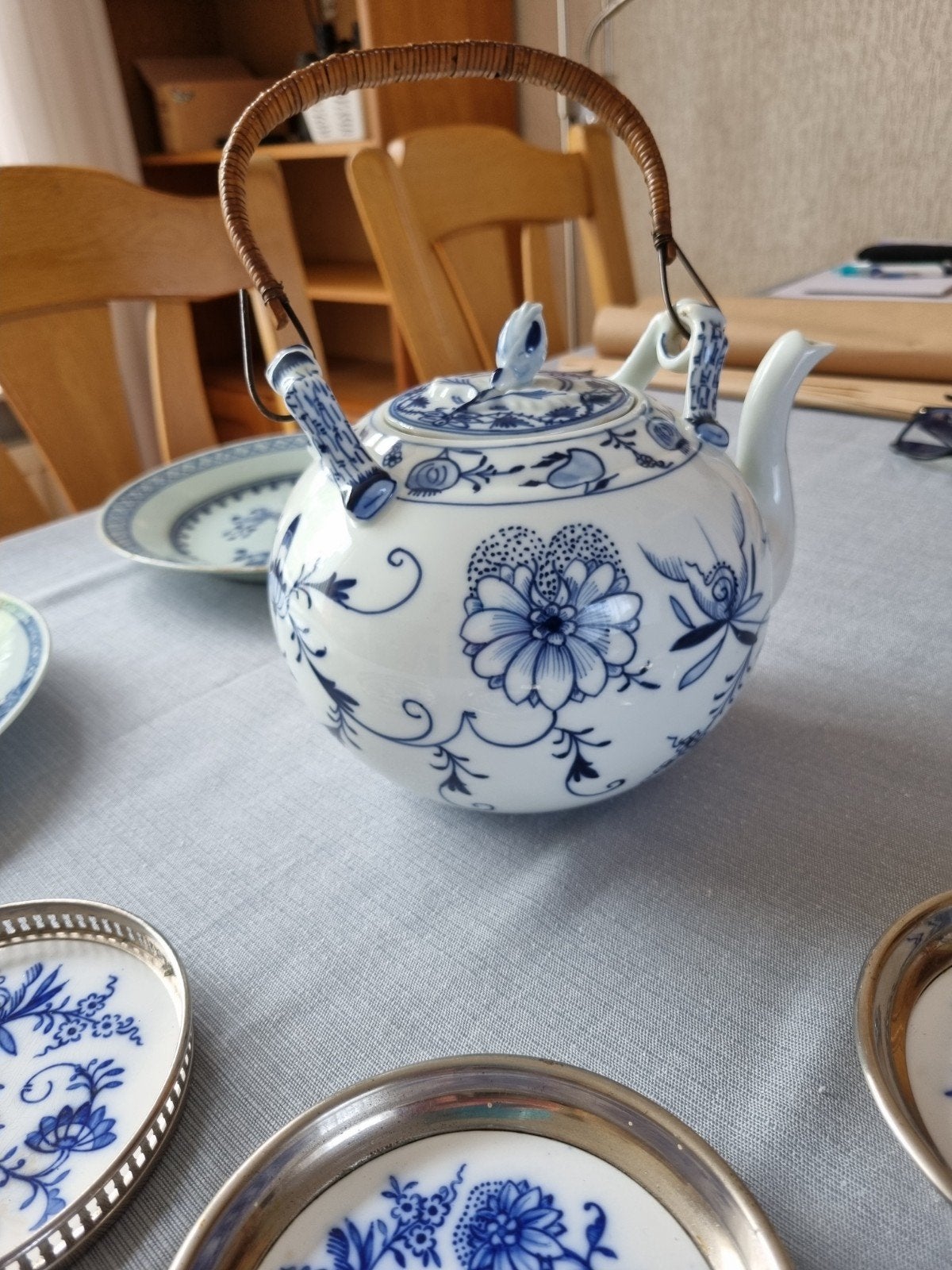 te koop theepot bordjes delfsblauw, Ophalen
