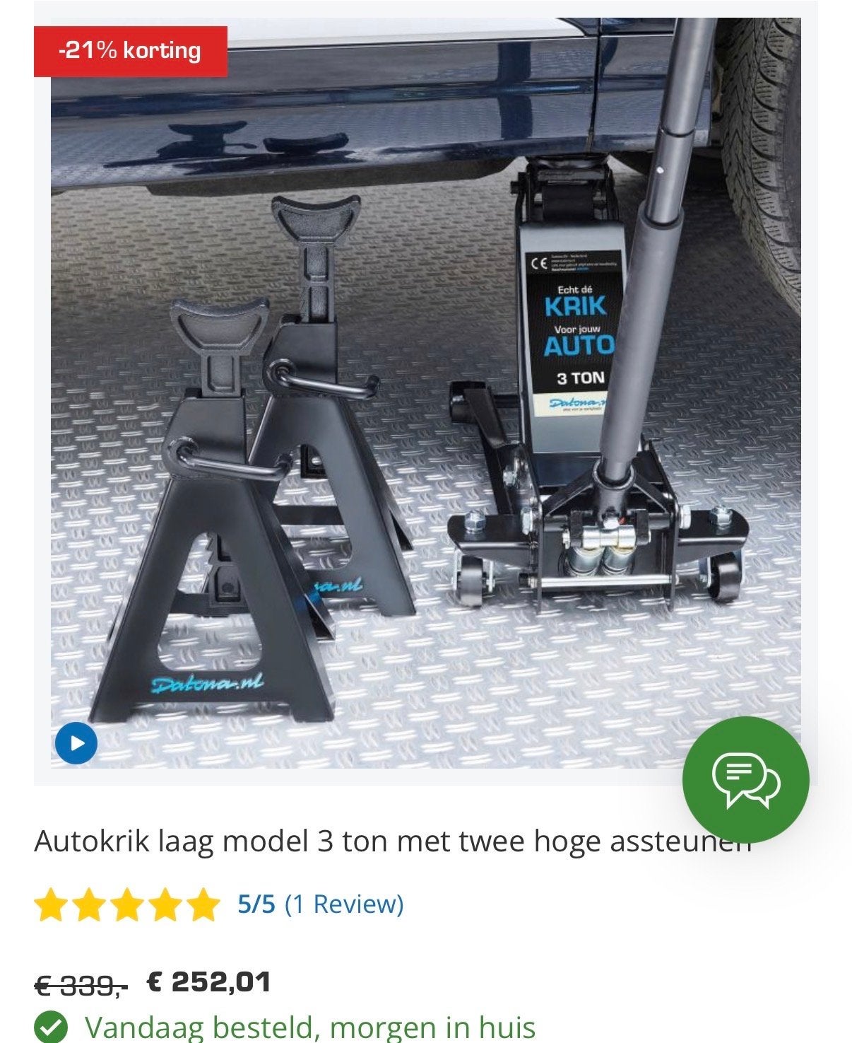 Datona Garagekrik 3 ton met Snellift DT-53206 - Nieuw, Auto diversen, Verzenden, Nieuw, Hydraulisch, Garagekrik