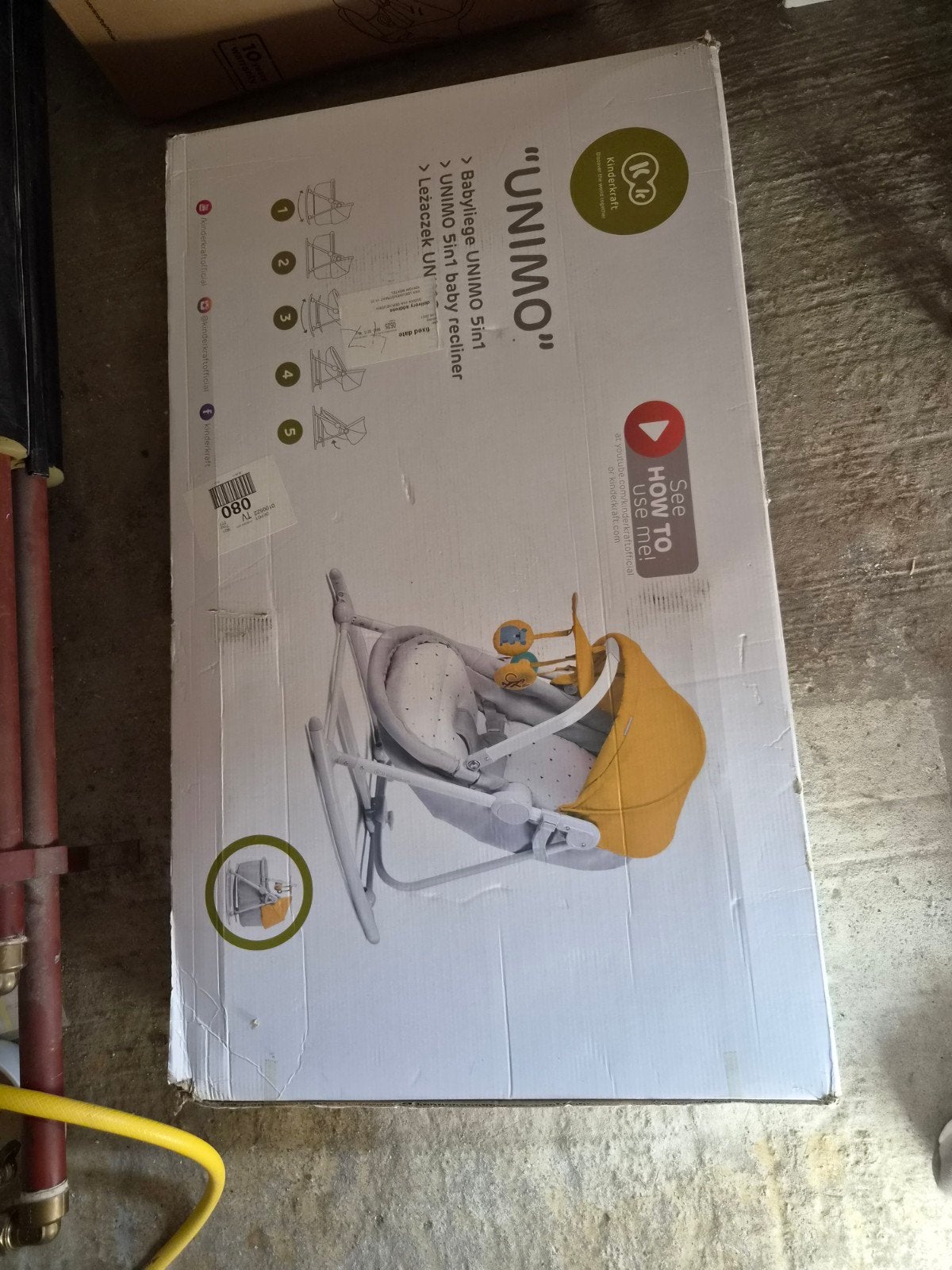 Kinderkraft UNIMO 5-in-1 Babywieg/Wipstoel - Nieuw in doos, Overige merken, Verstelbaar, Nieuw, Wipstoel