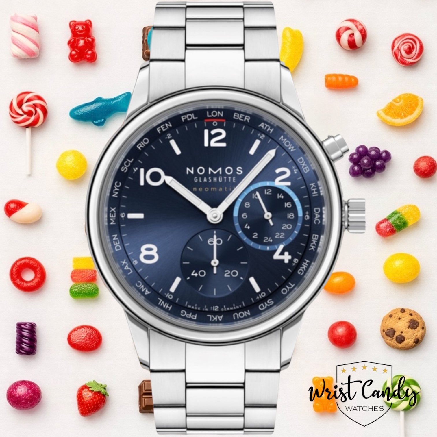 Nomos Club Sport Neomatik Worldtimer • 2025 • topstaat, Info@wristcandy.nl, Staal, Gebruikt, Rolex