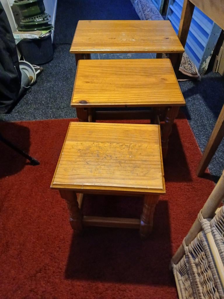 Mini set, Huis en Inrichting, Tafels | Bijzettafels, Ophalen of Verzenden, Gebruikt, Hout, Miniset