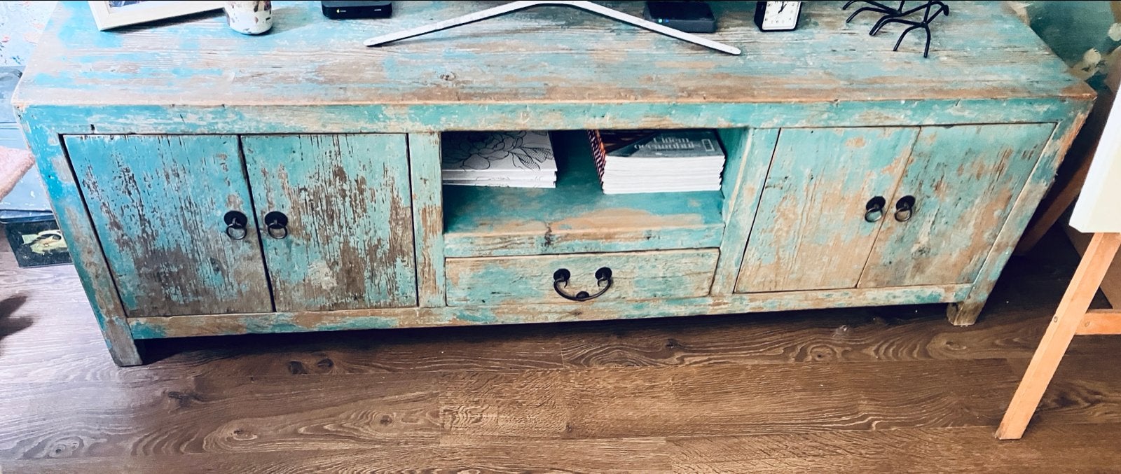 Chinees dressoir landelijk en robuust, Ophalen, Gebruikt, 150 tot 200 cm, Met lade(s)