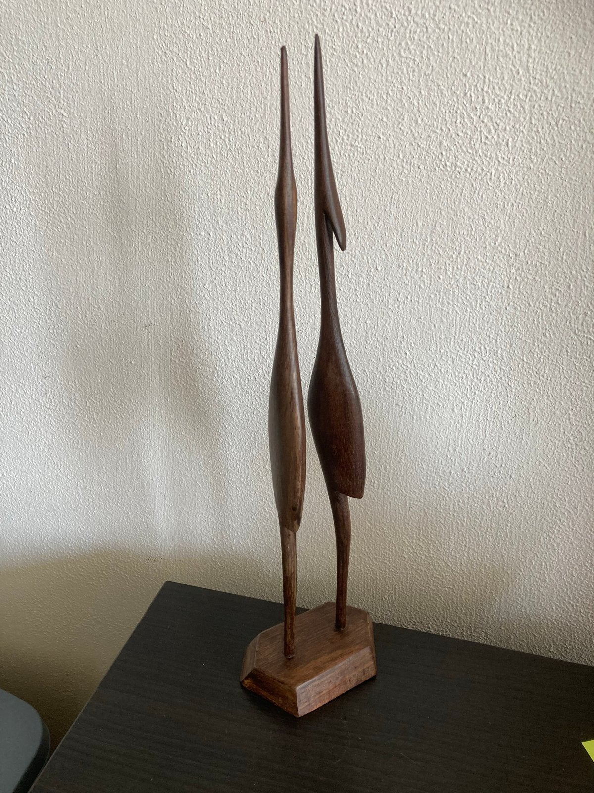 Vintage Teakhouten Kraanvogel Sculptuur - Jaren '60 Scandina, Ophalen of Verzenden, Handgemaakt, 20 - 50 cm, Beeld