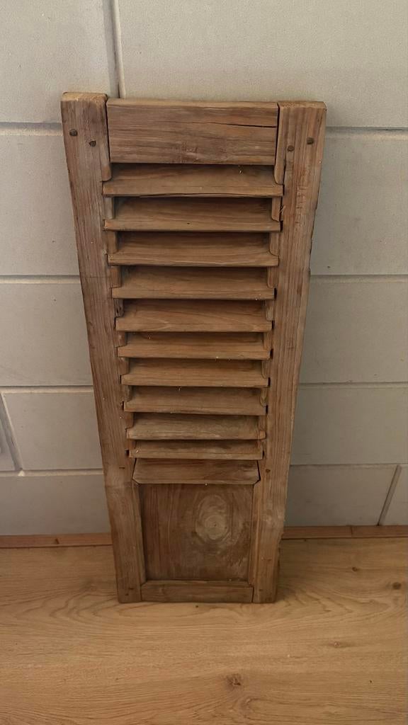 Vintage houten luik 27,5x84,5 cm, Huis en Inrichting, Woonaccessoires | Overige, Ophalen, Gebruikt, Bruin, Vintage