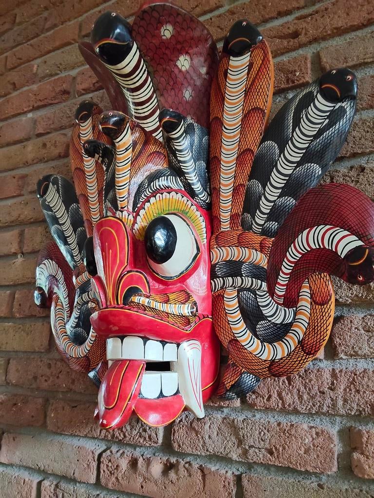 Naga Raksha Masker Handgesneden Sri Lankaanse Wanddecorati, Ophalen of Verzenden