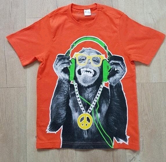 T shirt Bon Prix aap  jongen 128/134 zgan., Ophalen of Verzenden, Zo goed als nieuw, Bonprix, Shirt of Longsleeve