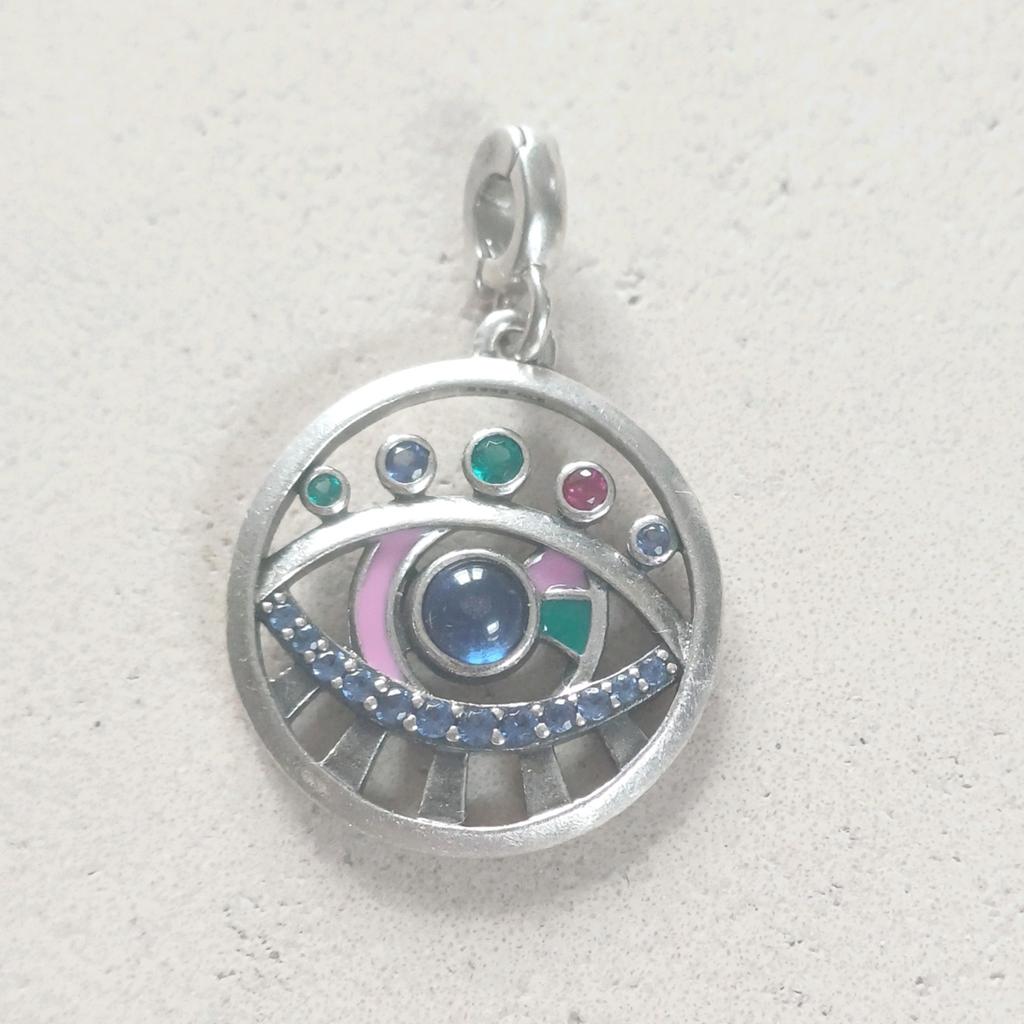 Originele zilveren Pandora ME hanger evil eye, Verzenden, Zo goed als nieuw, Zilver, Pandora