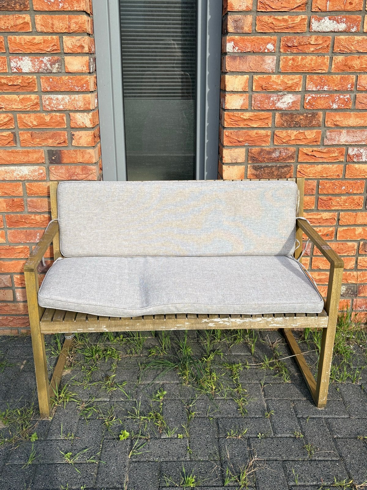 Tuinbank met kussens, Ophalen, Gebruikt, Hout