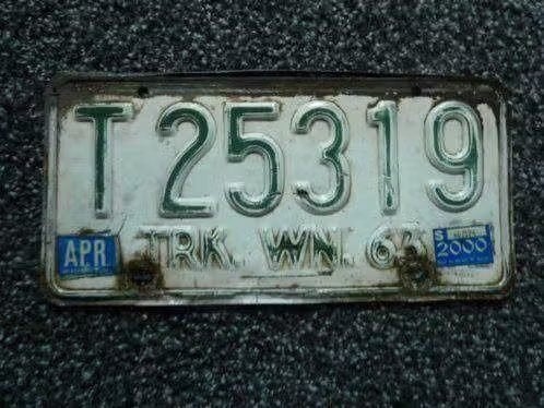 Kentekenplaat licenseplate Washington Truck 1963 USA, Verzenden, Gebruikt, Auto's