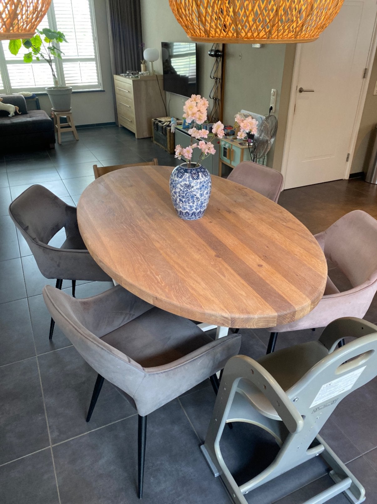 Eetkamertafel 170 x 100, Huis en Inrichting, Tafels | Eettafels, Ophalen, Eikenhout, 50 tot 100 cm, Zo goed als nieuw