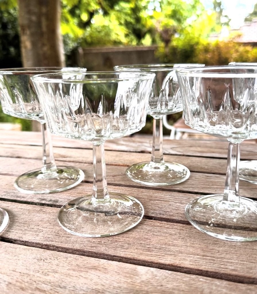 8 champagnecoupes cristal d’arques, Antiek en Kunst, Ophalen of Verzenden