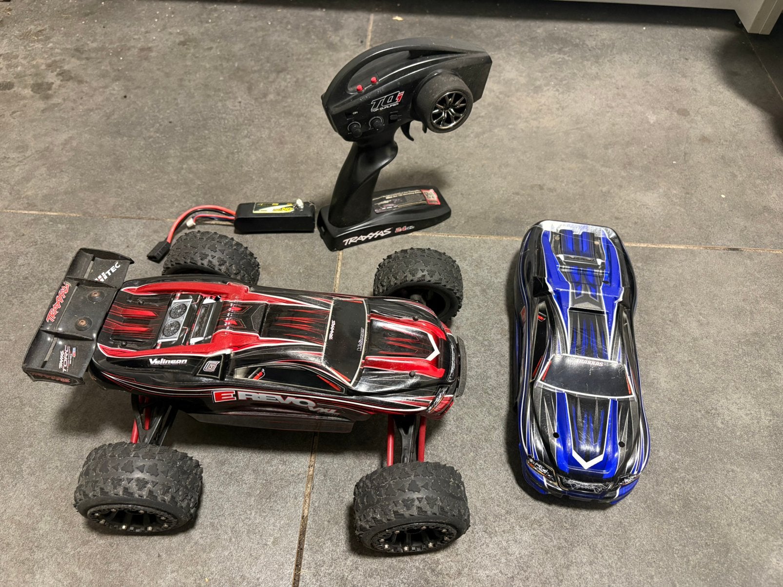 Traxxas E-Revo 1/16 VXL 4WD Brushless., Ophalen of Verzenden, Zo goed als nieuw, Auto offroad