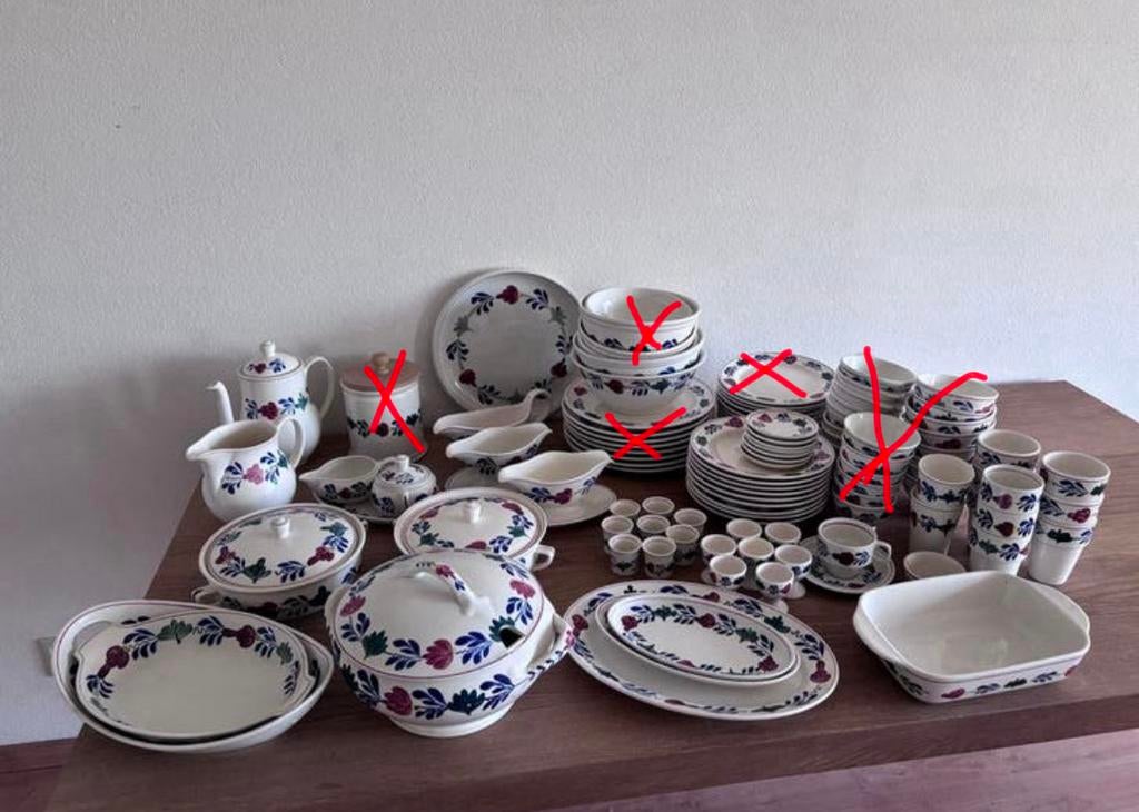 Uitgebreid Boerenbont Servies, Huis en Inrichting, Keuken | Servies, Ophalen, Gebruikt, Aardewerk, Boerenbont