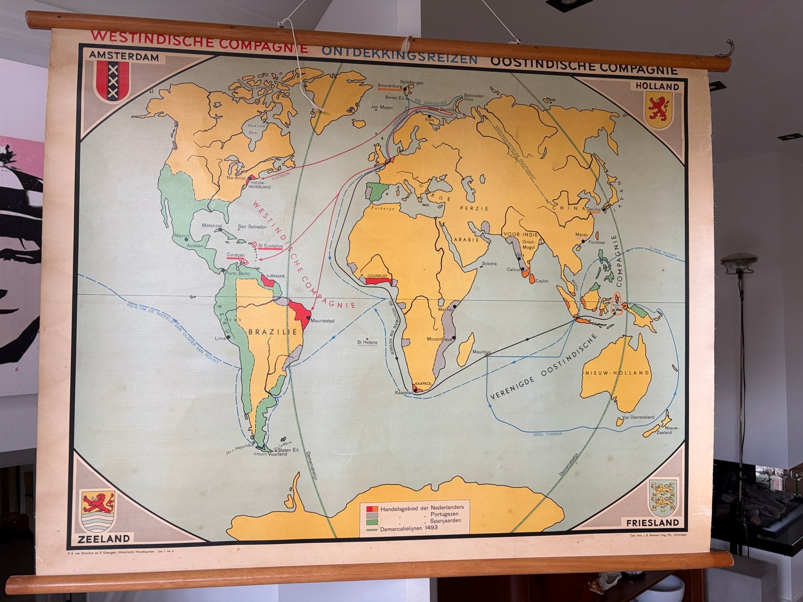 Schoolkaart/Wereldkaart VOC, Ophalen