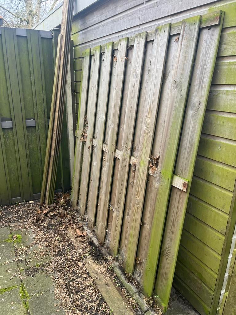 2 tuinschermen, Ophalen of Verzenden, Gebruikt, Hout, 150 tot 200 cm