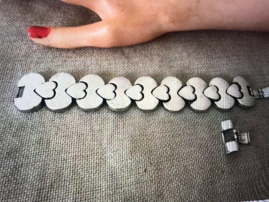Zamak armband hartjes (57), Sieraden, Tassen en Uiterlijk, Ophalen of Verzenden, Nieuw, Zilver, Overige materialen