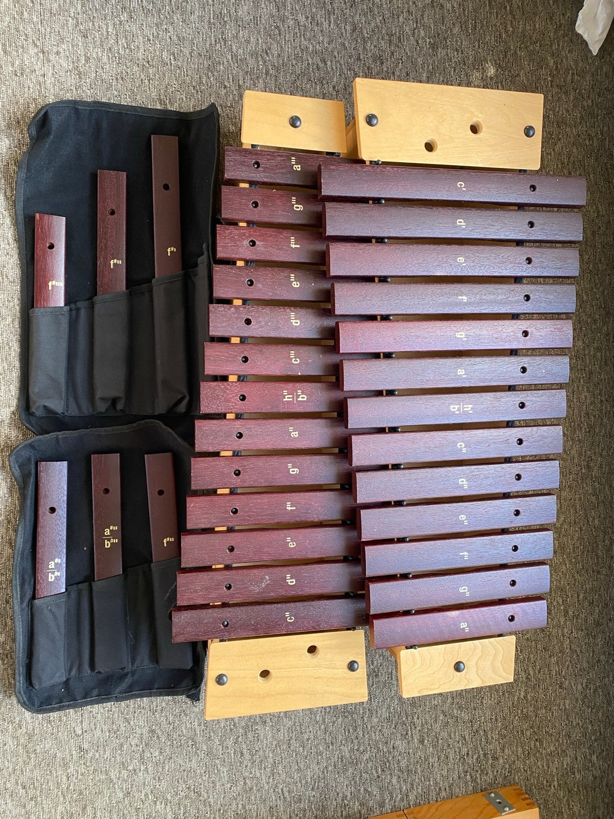 Sonor Sopraan en Tenor Alt Xylofoon Set met Extra Toetsen, Ophalen of Verzenden, Gebruikt, Melodische percussie