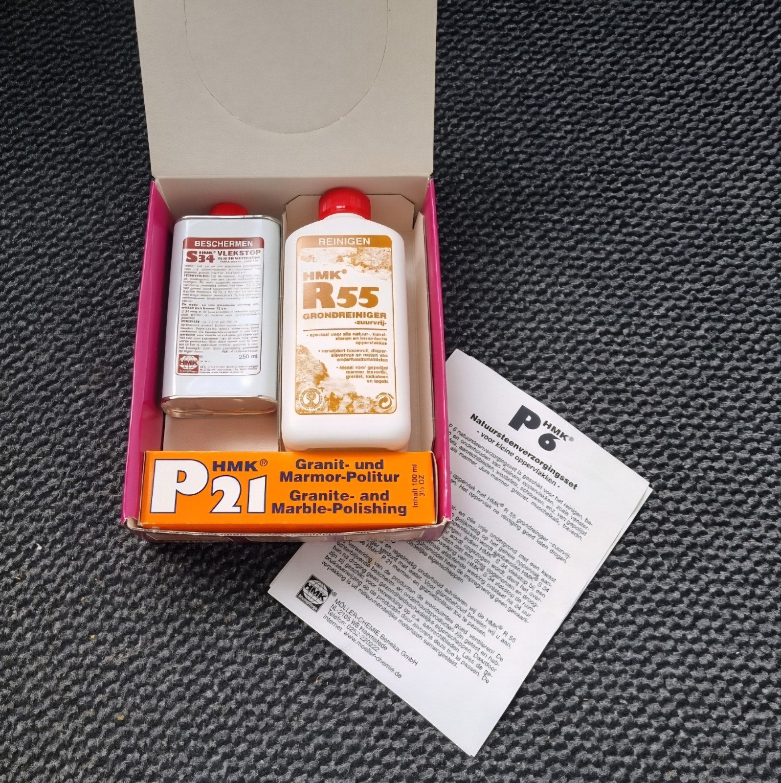 Hmk p6 natuursteen onderhoudsset moller chemie, Ophalen