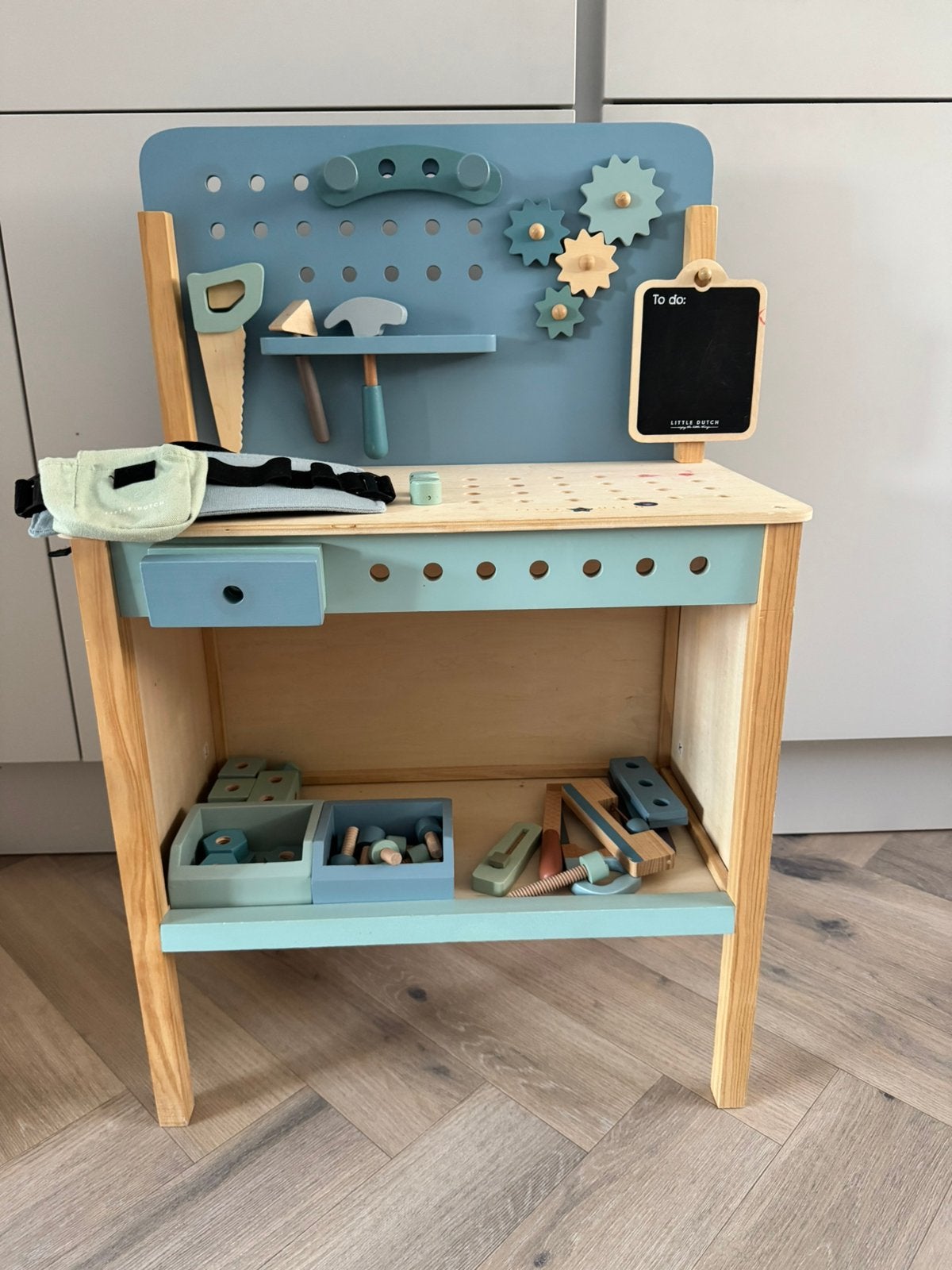 Little Dutch - houten werkbank blauw, Ophalen, Gebruikt