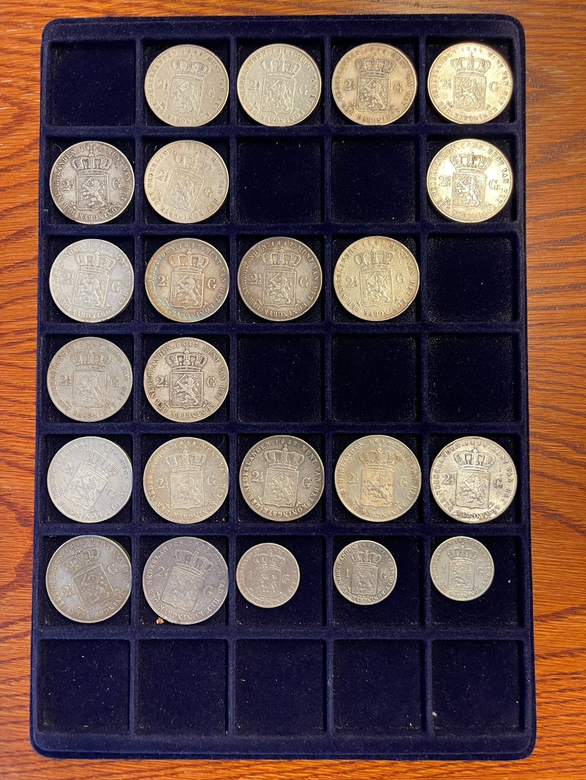 20 rijksdaalders en 3 guldens. Willem II. 1845 - 1849, Ophalen, Setje, Zilver, 2½ gulden