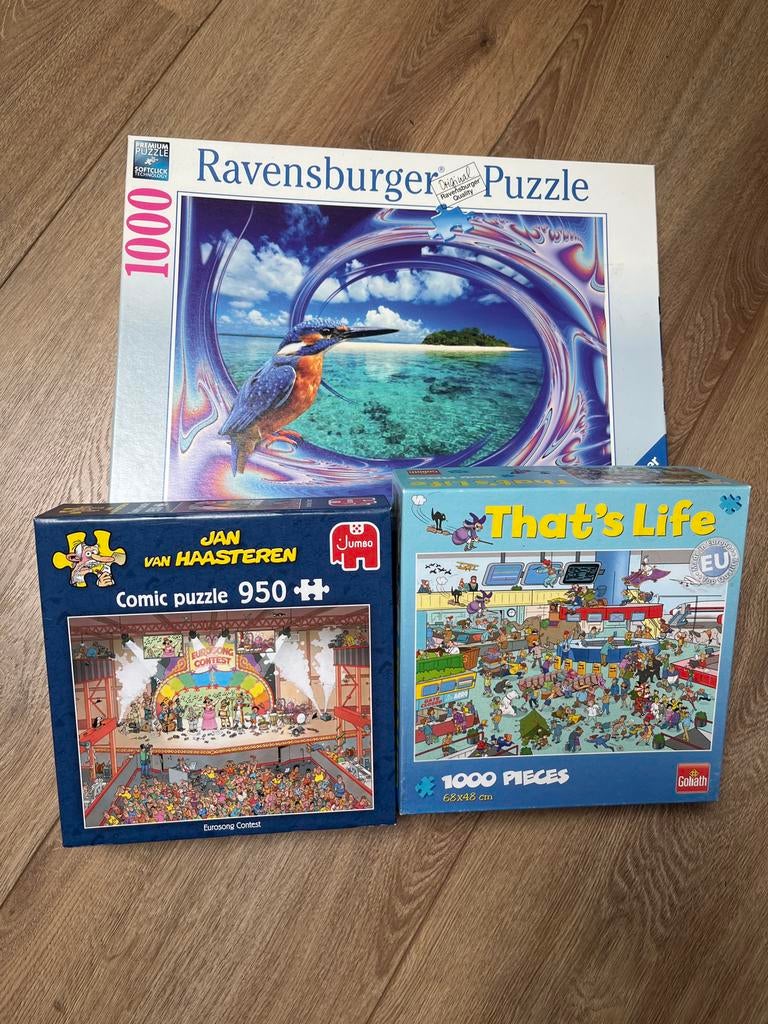 Jan van Haasteren & Ravensburger Puzzels (1000 & 950 stukjes, Hobby en Vrije tijd, Ophalen of Verzenden, 500 t/m 1500 stukjes