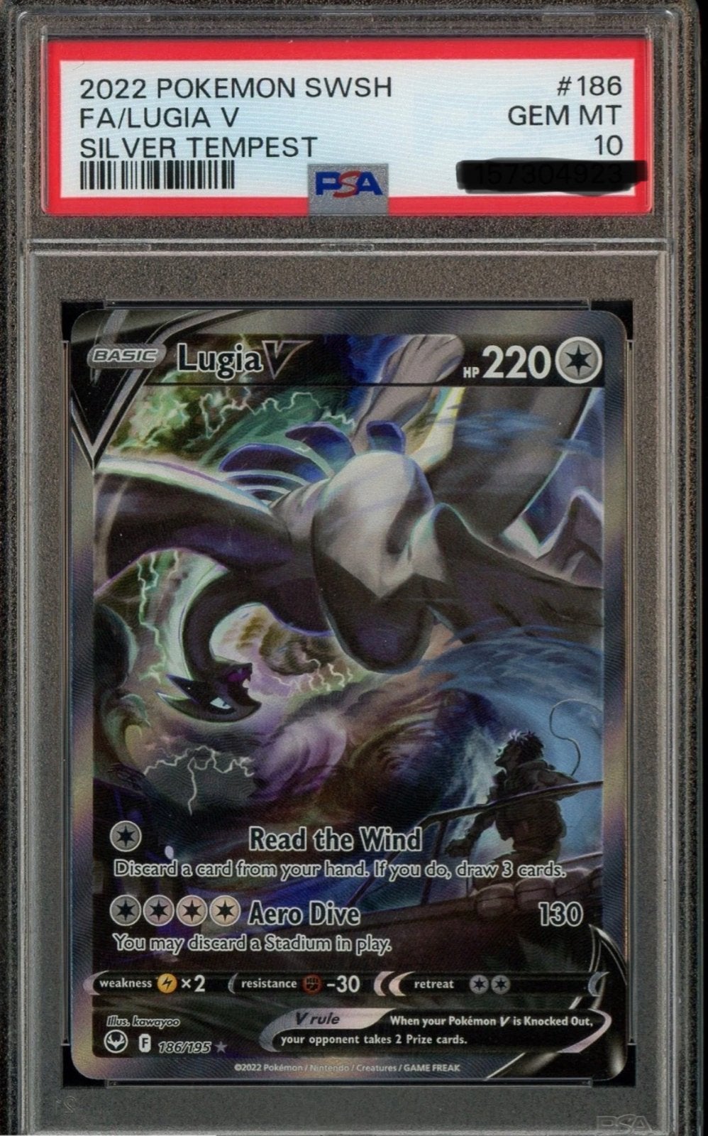 Lugia V 186 PSA 10 - Silver Tempest, Ophalen of Verzenden, Nieuw, Losse kaart, Foil