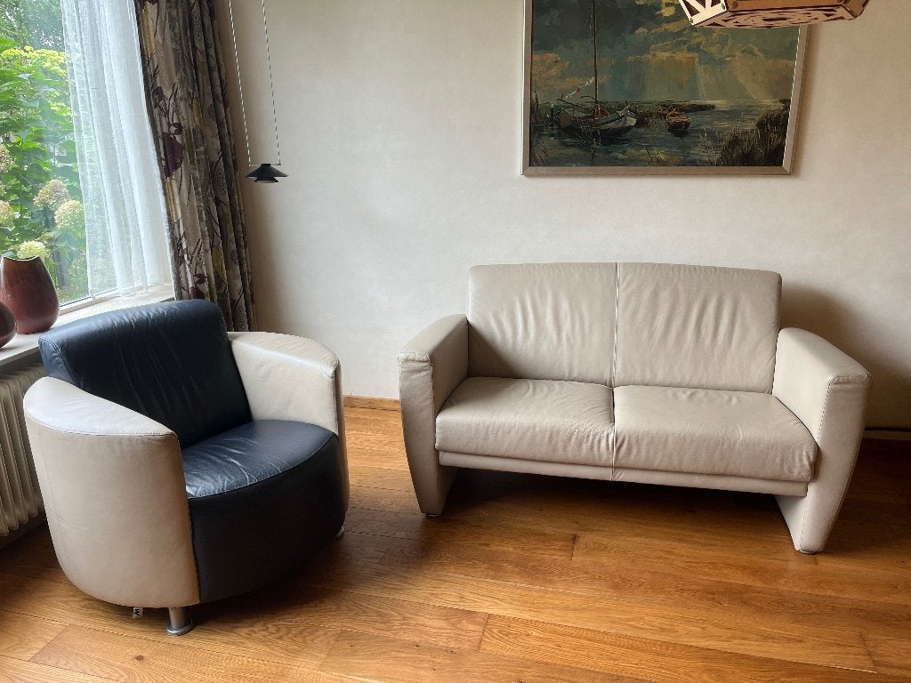 Montel Design Meubel: 2-zitsbank en fauteuil, Ophalen, Modern design, Gebruikt, 150 tot 200 cm