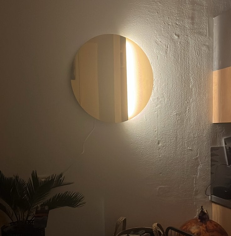 IKEA VARMBLIXT wandlamp met stekker, Ophalen, Gebruikt, Beige, Glas