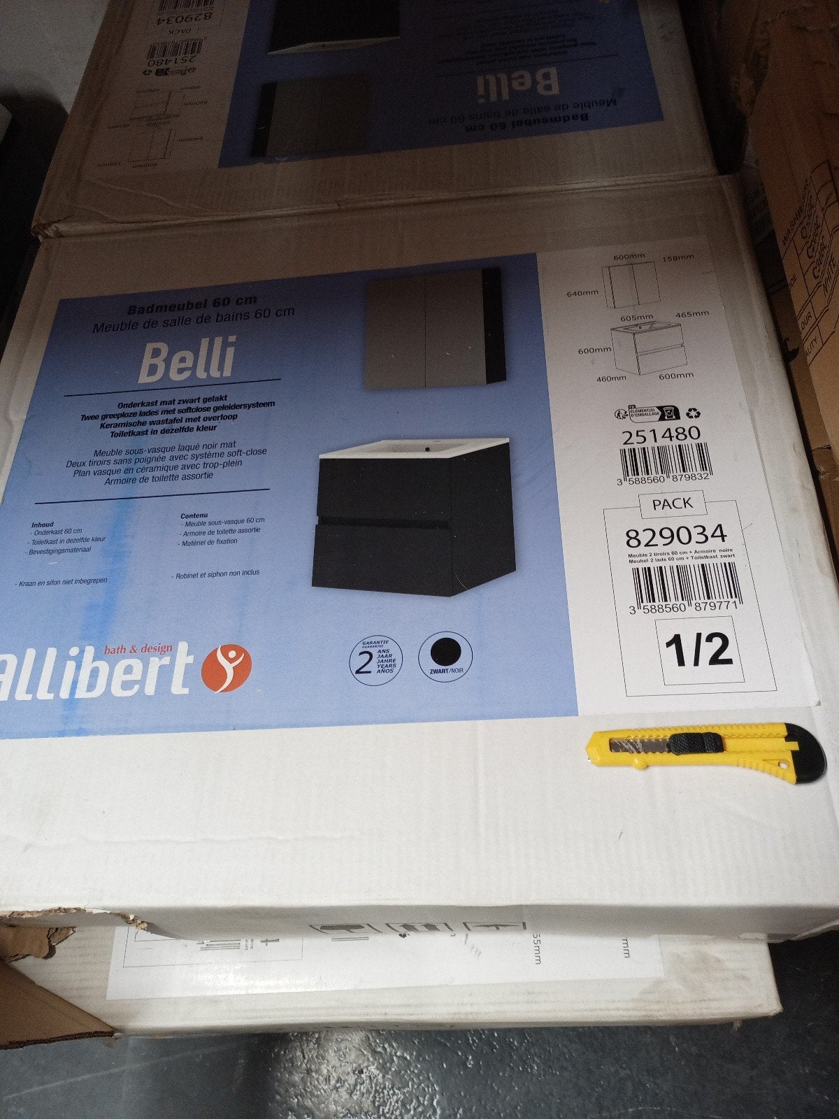 Allibert Belli Badmeubel 60 cm, Ophalen, Nieuw, 50 tot 100 cm, Minder dan 100 cm