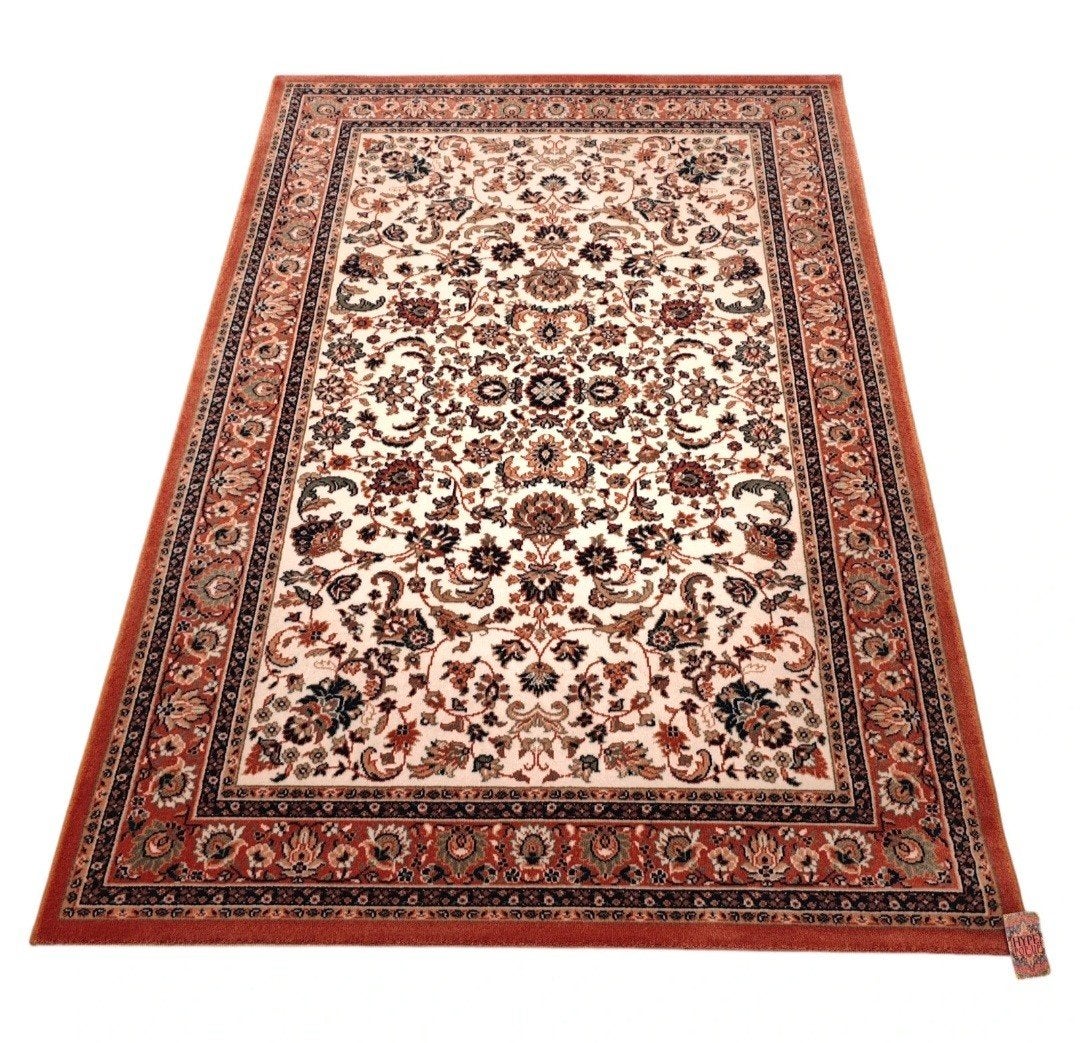 Vintage oosters wol Saphire vloerkleed floral orange 140x202