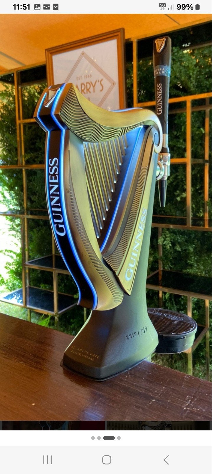 Guinness Tapkraan me LED Verlichting - Perfect voor Thuisbar, Ophalen of Verzenden