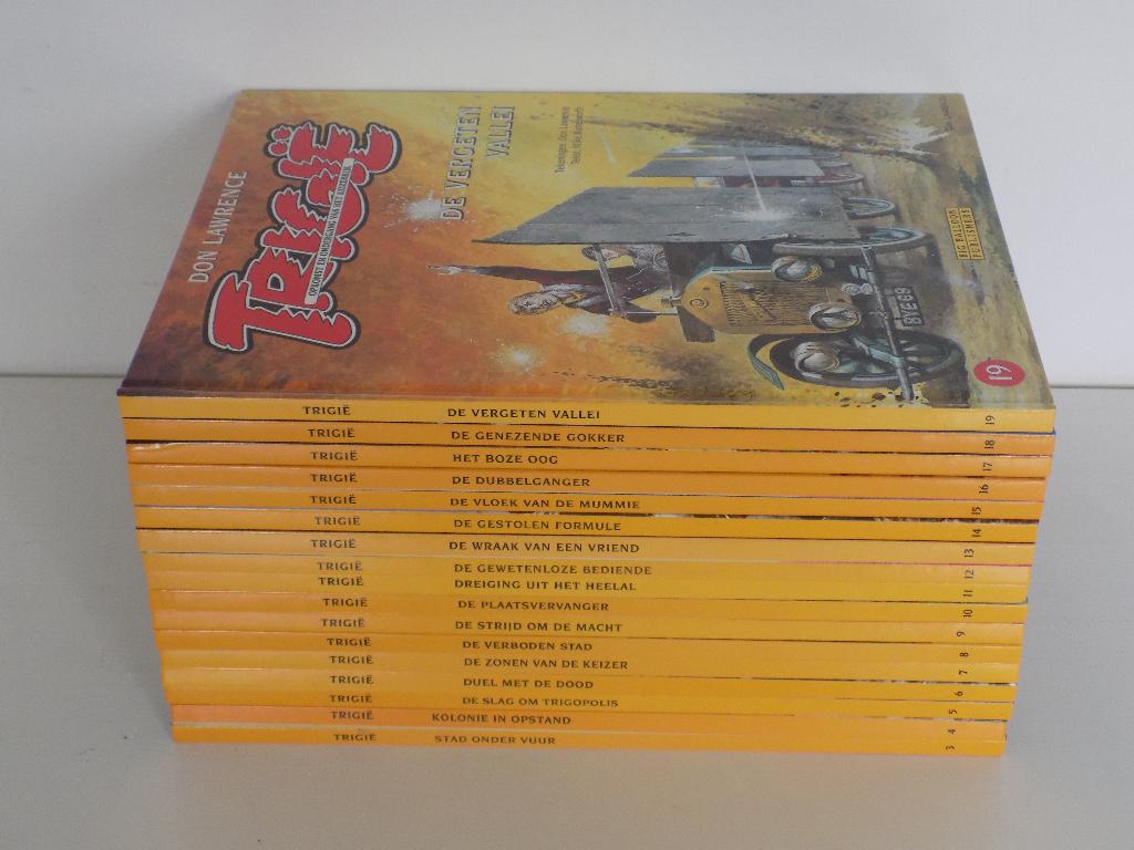Trigië ~ Complete serie hardcovers 1 t/m 19 [gesigneerd], Complete serie of reeks, Ophalen of Verzenden, Zo goed als nieuw, Don Lawrence
