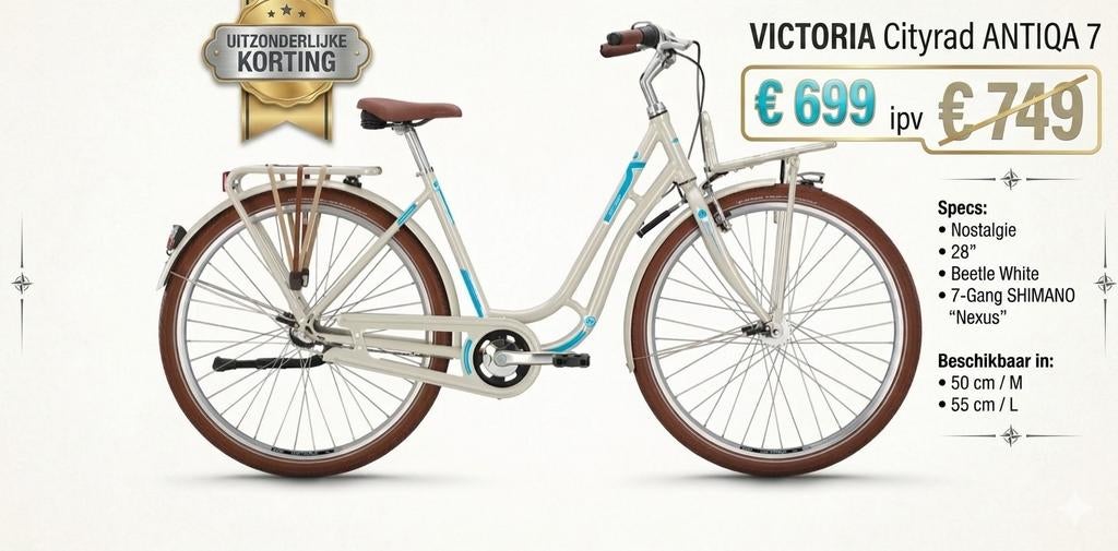 VICTORIA Cityrad ANTIQA 7 - 7 versnellingen, terugtraprem, Fietsen en Brommers, Fietsen | Dames | Damesfietsen, Ophalen