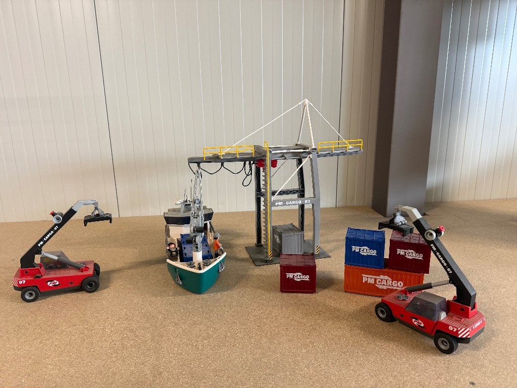 Playmobil overslaghaven met boot, containers & kranen, Ophalen of Verzenden, Gebruikt, Complete set, Overige typen
