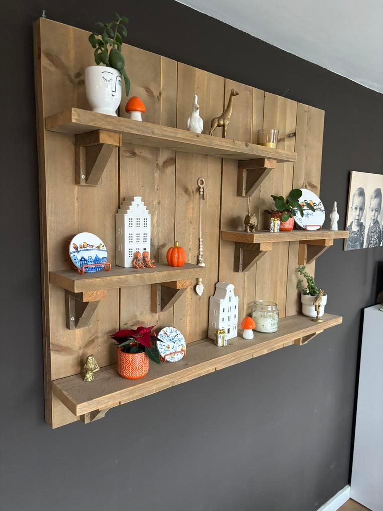 Super gaaf steigerhouten wand bord, Huis en Inrichting, Kasten | Wandmeubels, Ophalen, Zo goed als nieuw, Minder dan 150 cm, Minder dan 100 cm