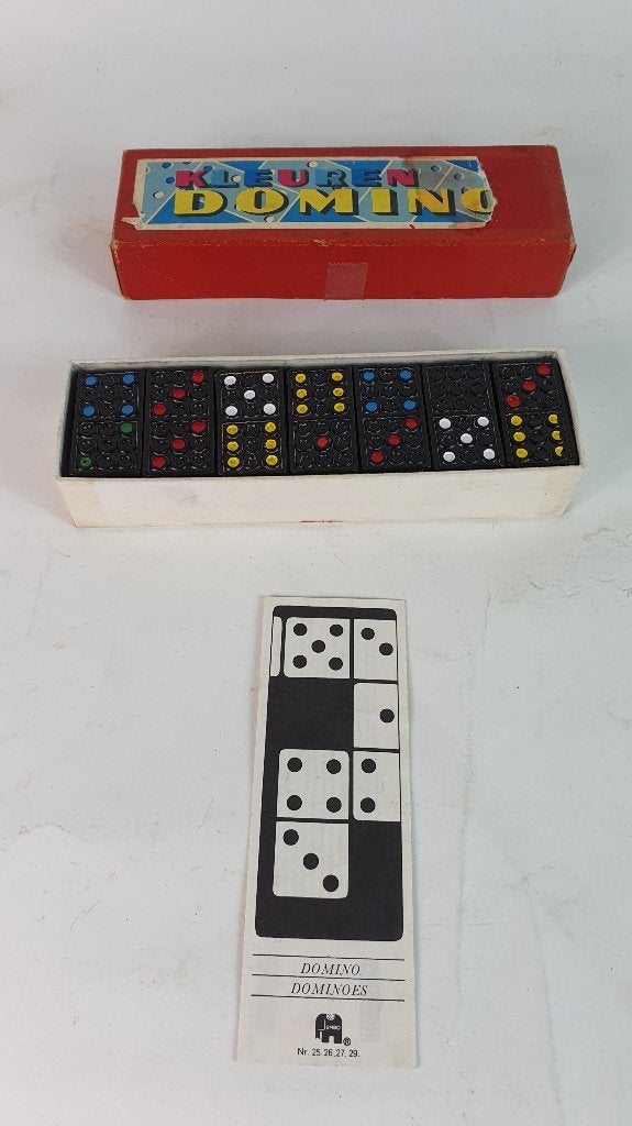 Vintage Domino, Kleurendomino, Jumbo. Compleet. 8C5, Tweedehands verkoop, Tweedehands verkoop, Gebruikt, Ophalen of Verzenden