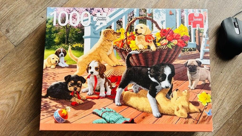 Puppie streken. Puzzel 1000 stukjes. Jumbo, Ophalen of Verzenden, 500 t/m 1500 stukjes, Zo goed als nieuw, Legpuzzel