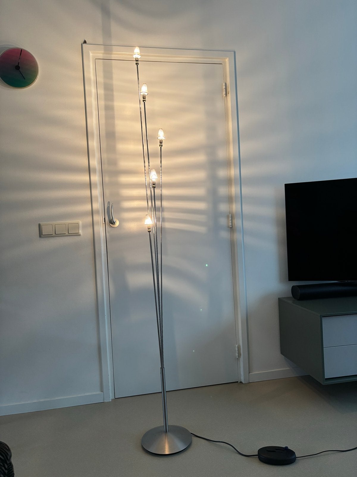 Harco Loor Design staande lamp RVS met dimmer, Ophalen, Gebruikt, G4, Metaal