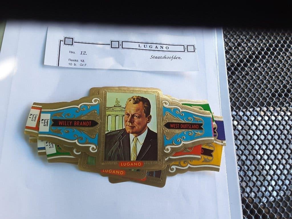 Sigarenbandjes lugano serie 12 GF STAATSHOOFDEN, Verzamelen, Ophalen of Verzenden, Zo goed als nieuw, Sigarenbandjes
