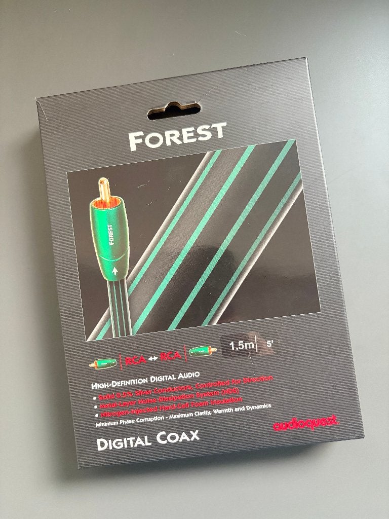 AudioQuest Forest coaxkabel 1.5 meter, Audio, Tv en Foto, Ophalen of Verzenden, Nieuw, Minder dan 2 meter, Coaxiale kabel