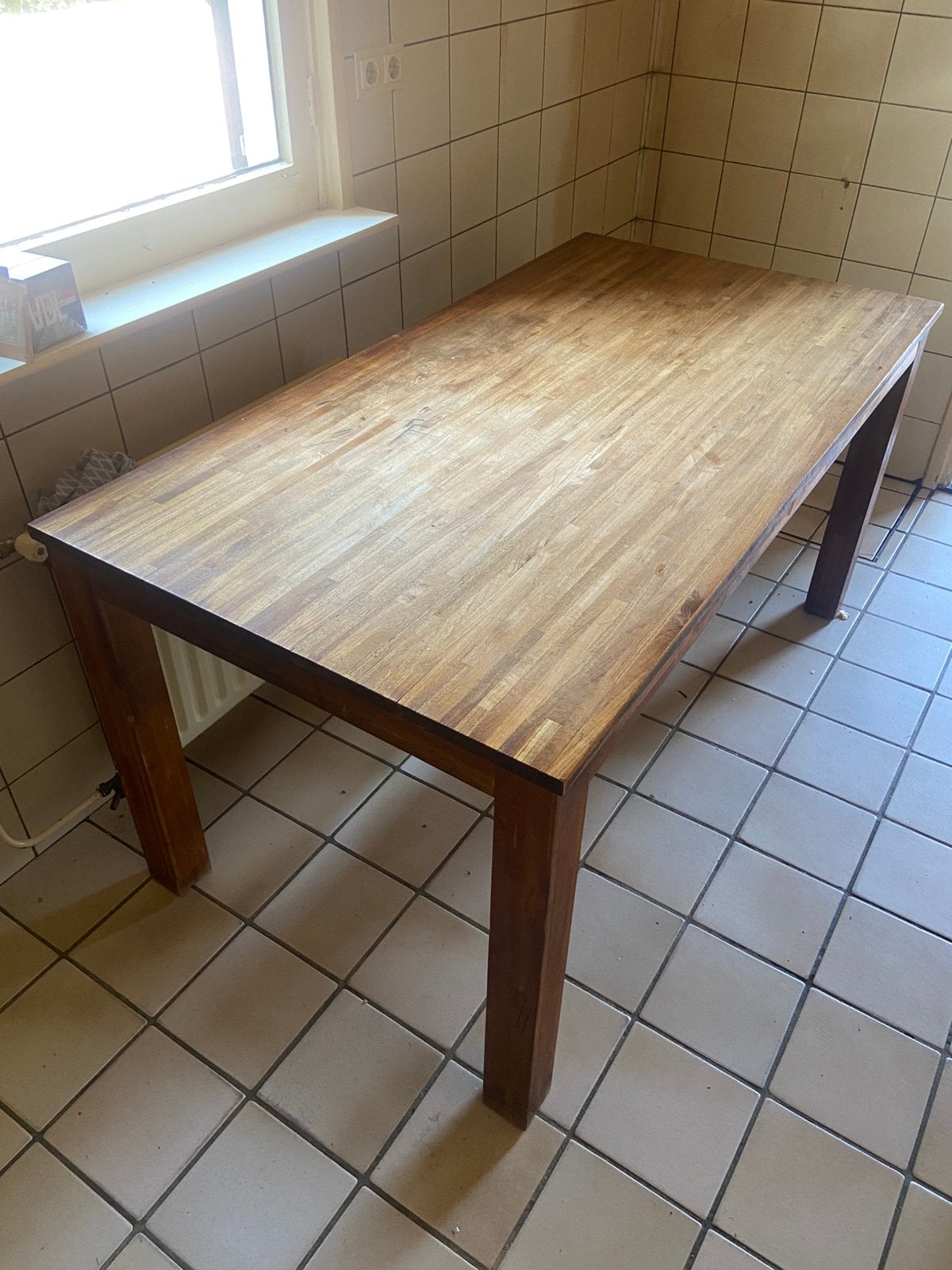 Grote keukentafel, Huis en Inrichting, Tafels | Eettafels, Ophalen, Gebruikt, 200 cm of meer, 50 tot 100 cm