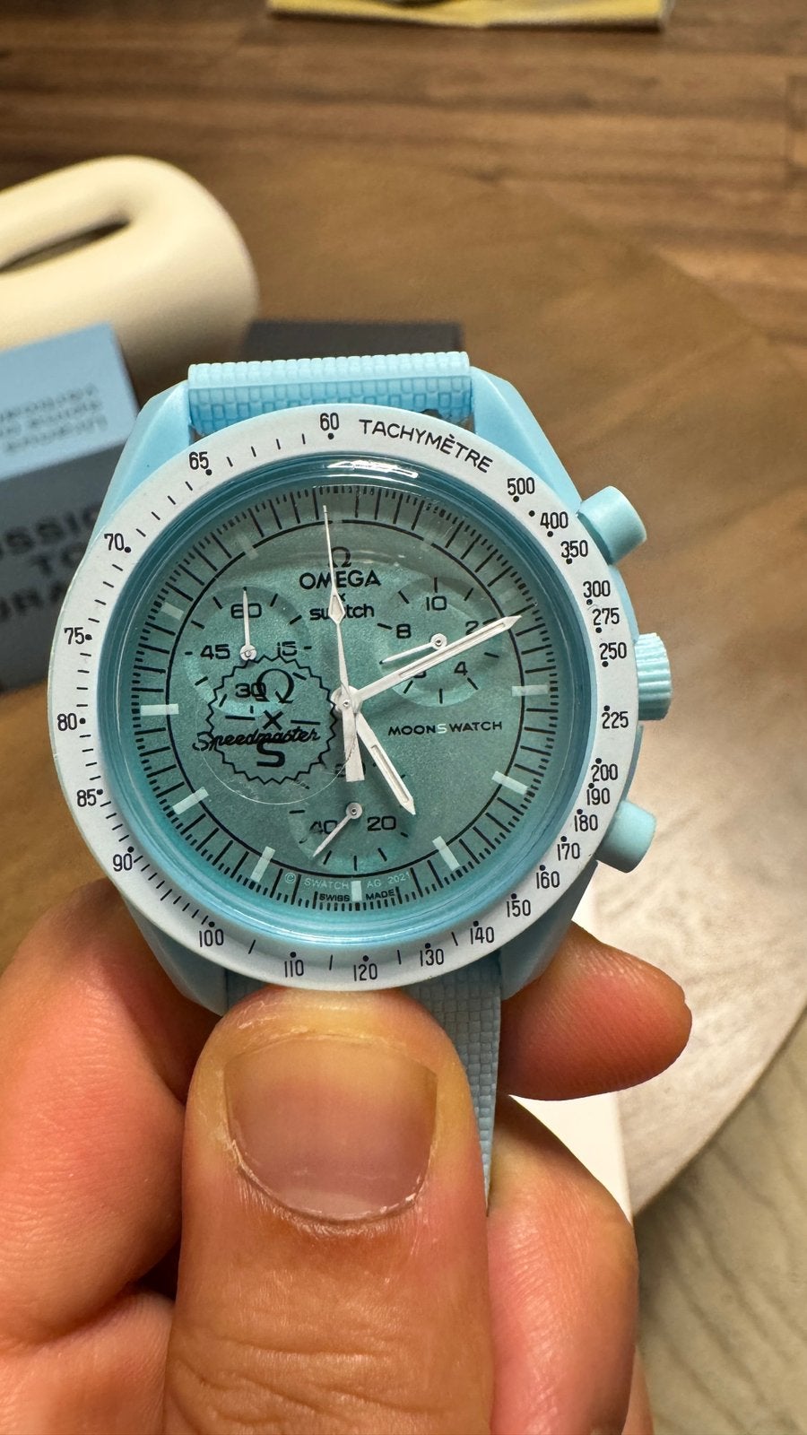 Swatch Omega Moonswatch Mission to Uranus, Kunststof, Polshorloge, Nieuw, Ophalen of Verzenden