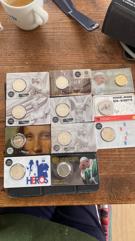 Coincards Frankrijk Vaticaan belgie, Ophalen of Verzenden, Buitenland, Munten