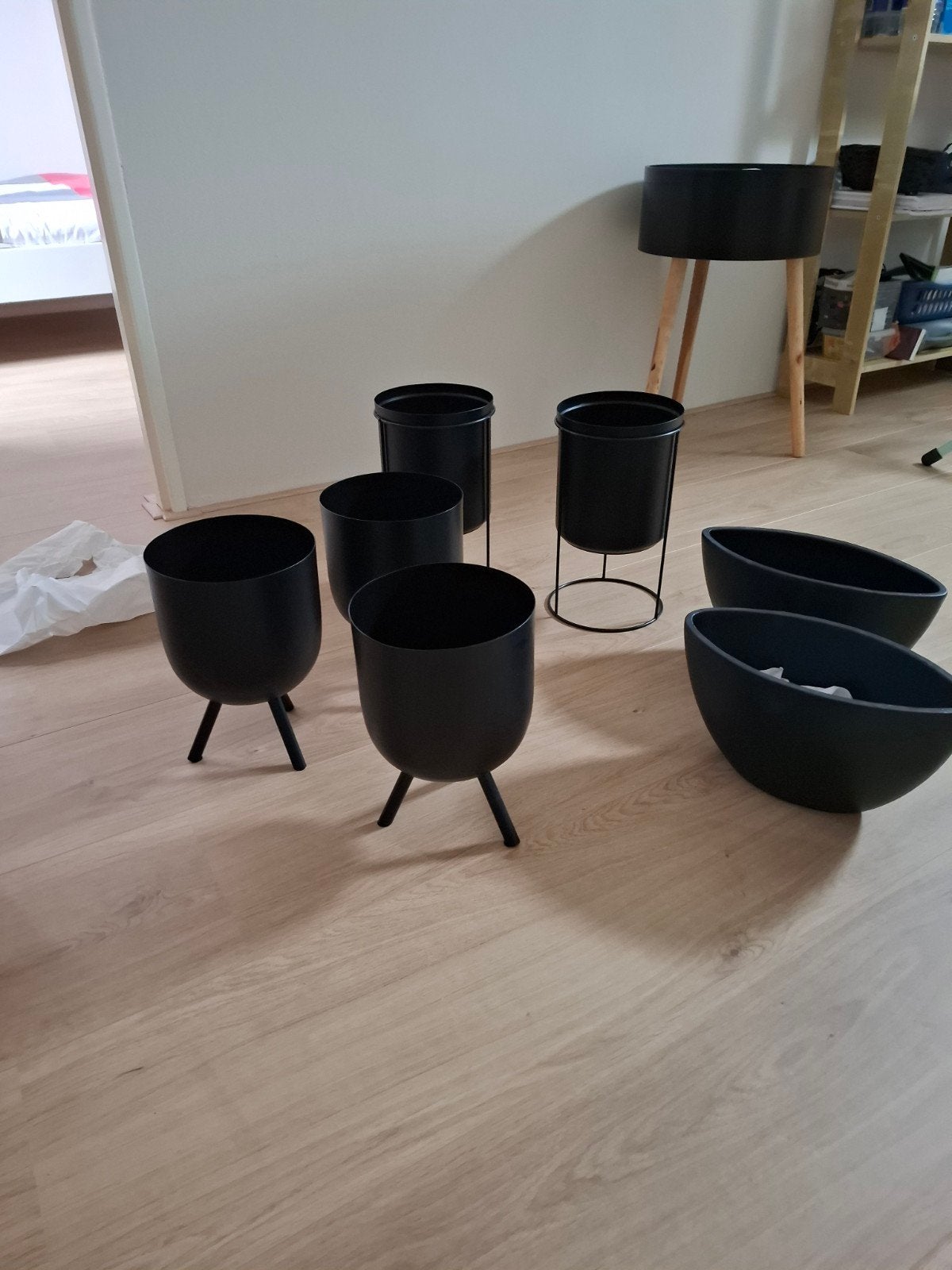 bloempotten zwart ., Ophalen, Zo goed als nieuw