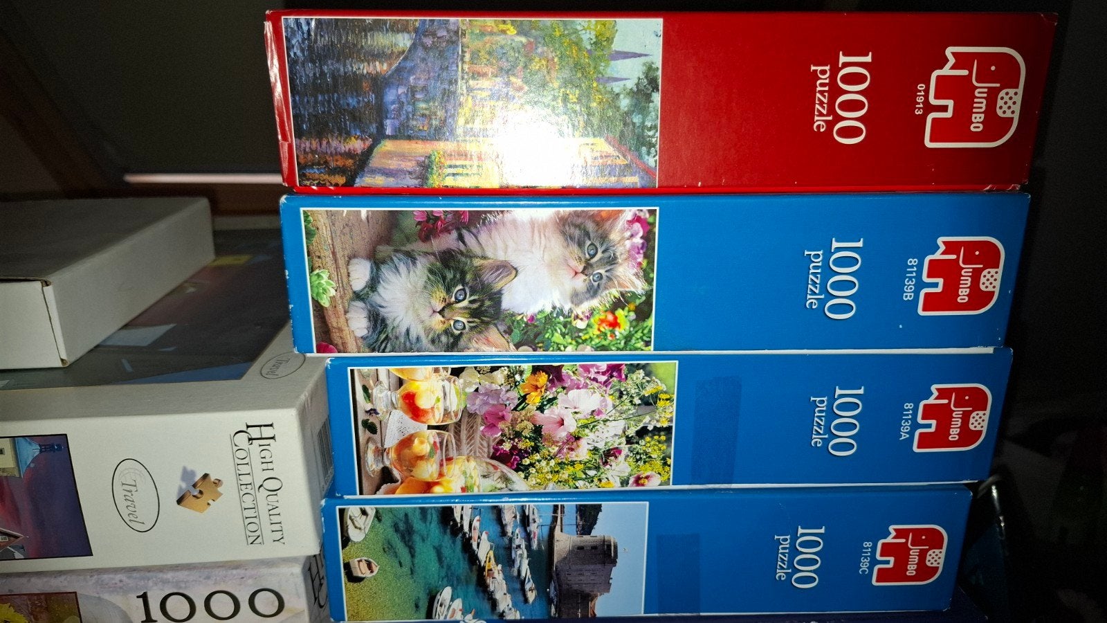 Jumbo Legpuzzels 1000 stukjes - Diverse Afbeeldingen, Ophalen of Verzenden, 500 t/m 1500 stukjes, Gebruikt, Legpuzzel