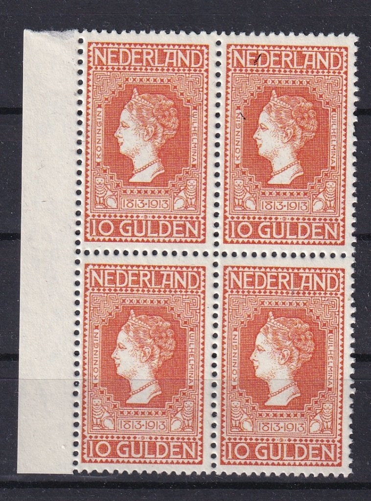 X19) 1913 Nederland nr 101 blok van 4 MNH geen garantie, Postzegels en Munten, Verzenden, T/m 1940, Postfris