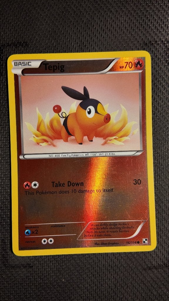 Tepig 16 Black & White | Pokemon kaart, Ophalen, Zo goed als nieuw, Losse kaart, Foil