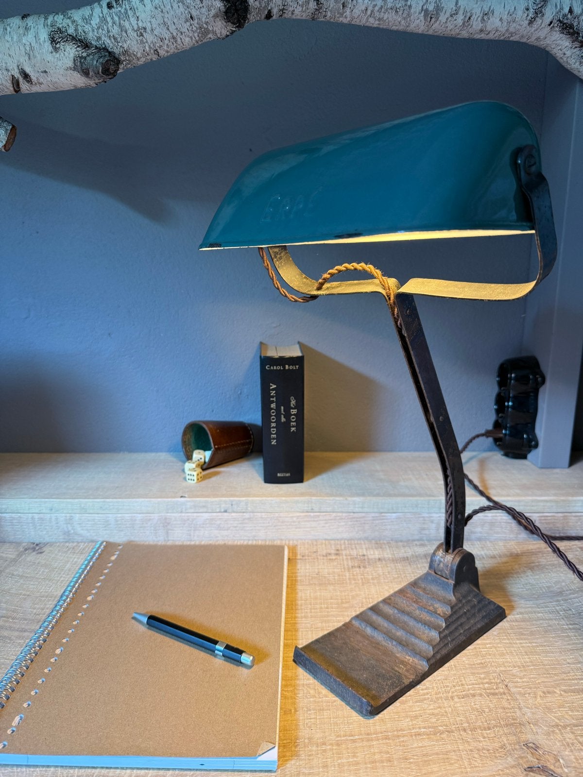 Vintage ERPE bureaulamp - Groen geëmailleerd, Ophalen of Verzenden