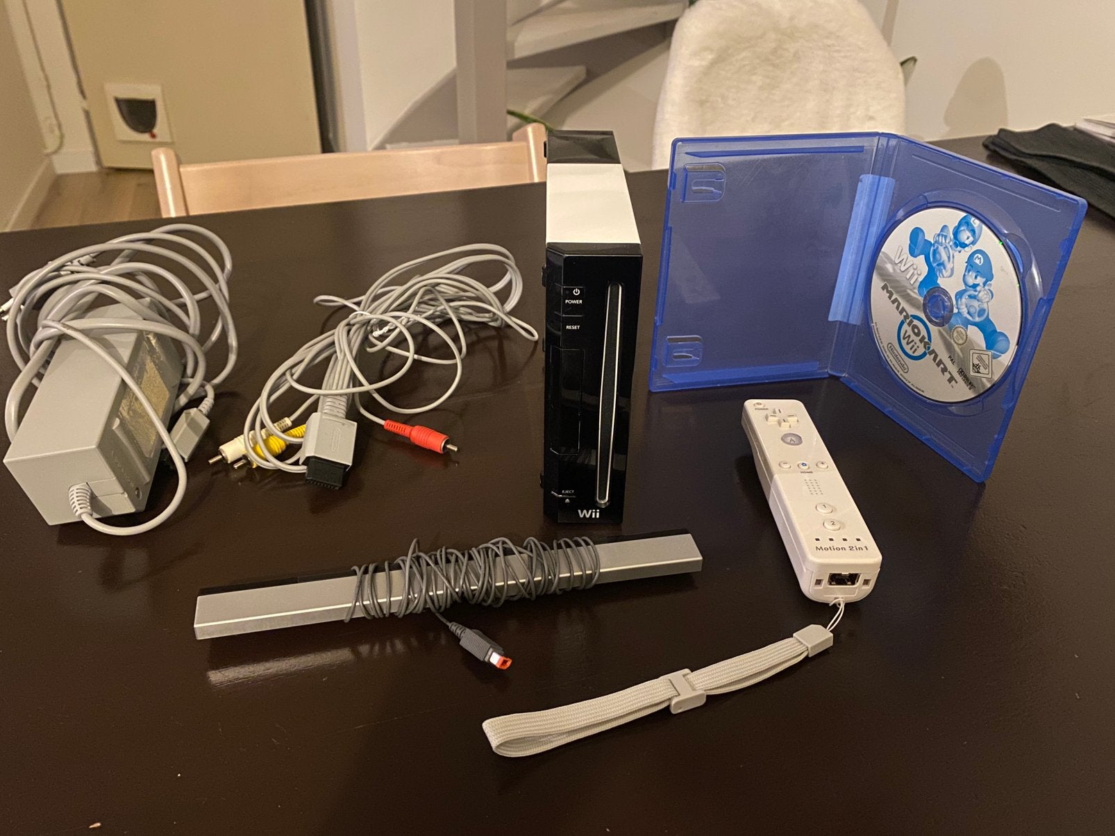Nintendo Wii Zwart + game en controller, Ophalen of Verzenden, Gebruikt, Met 1 controller, Met games