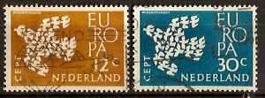 Nederland NVPH nr 757/8 gestempeld Europazegels 1961, Postzegels en Munten, Postzegels | Nederland, Ophalen of Verzenden, Na 1940